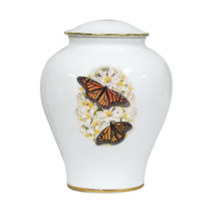 Butterfly Porcelain Urn