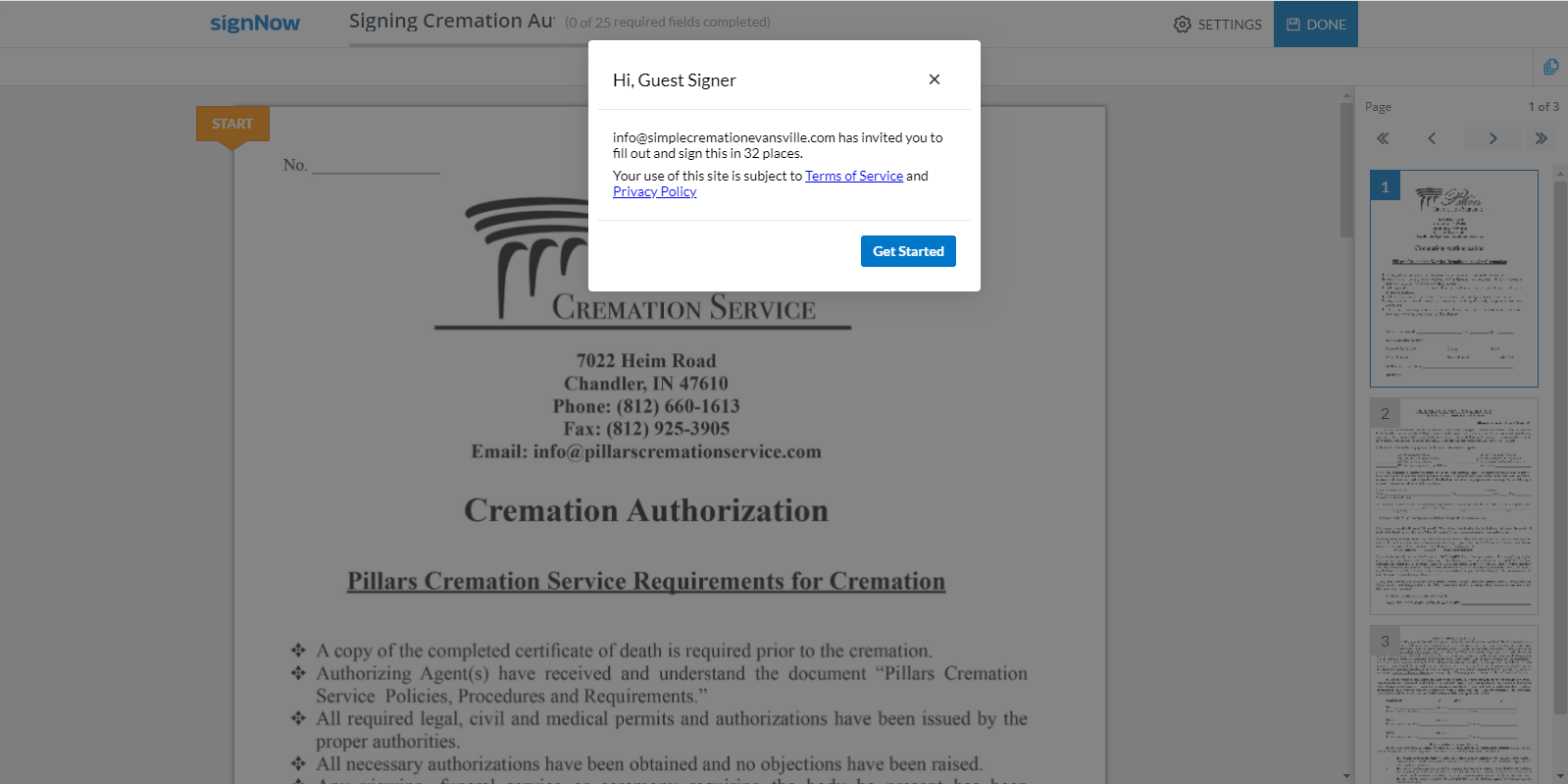 Cremation Authorization Form